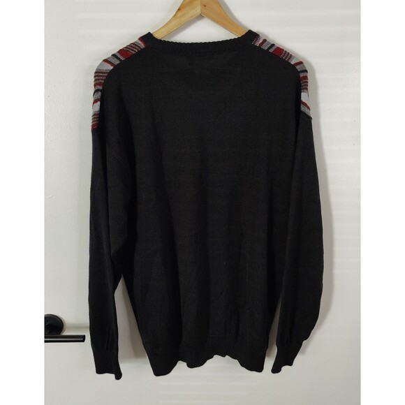 Lorenzo Tavernari Coogi Style Wool Acrylic Sweater XXL 3D Knit Cosby Red Black - Picture 2 of 6